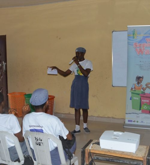 A member of the waste rescue club giving a talk during an event Photo: Retink Media