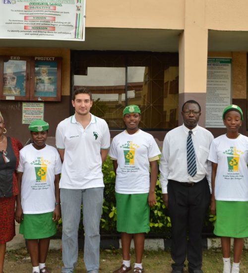 With Partner, Mr. George of Greencycle, teacher, and principal of New Era Girls members Photo: Retink Media